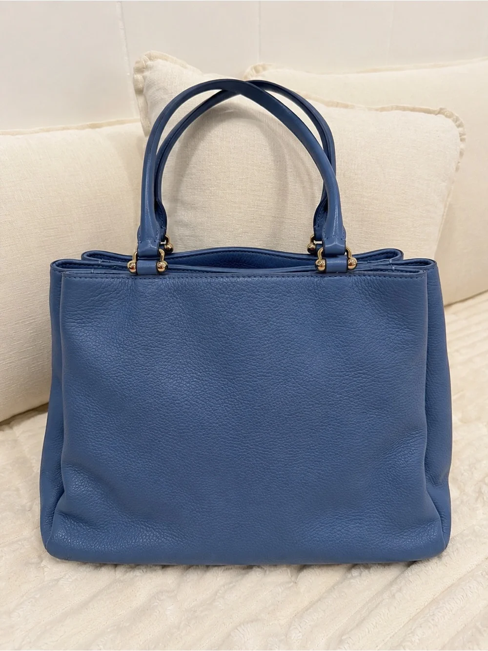 Kate Spade Lombard Street Neve Large Blue Leather Tote
